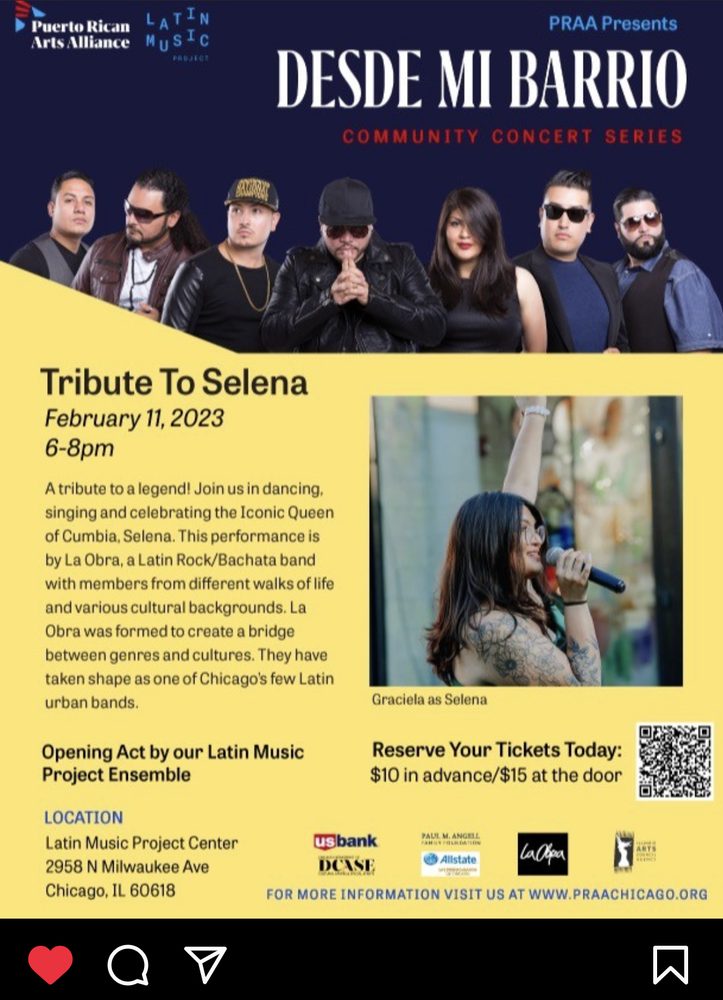 Desde Mi Barrio Tribute to Selena flyer
